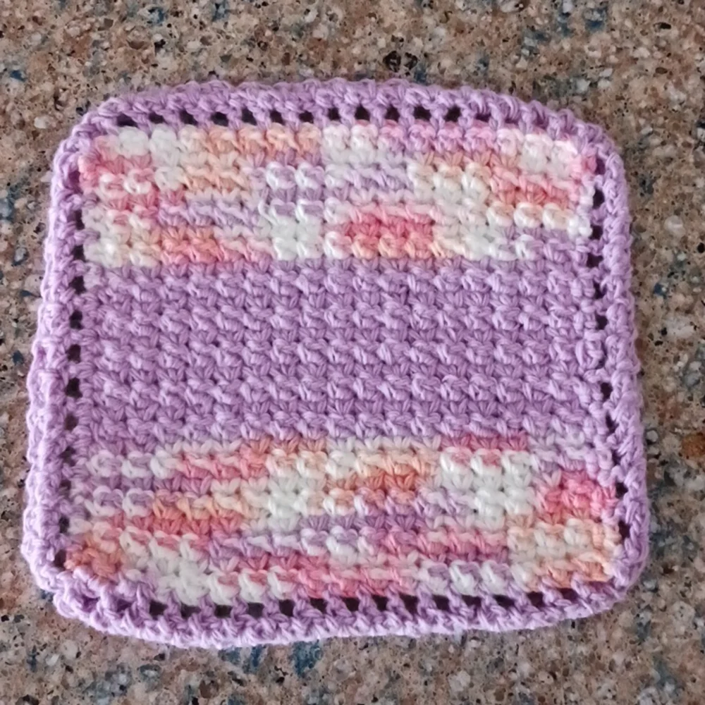 Hostess Set 5 dishcloths 3 scrubbies crochet handmade Purple Pink Spring